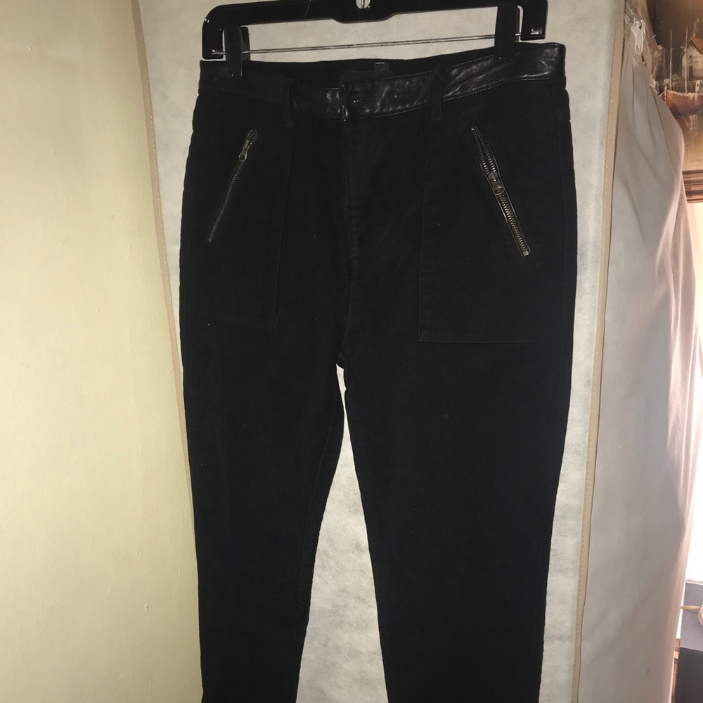 Diesel Black Gold Leather-Trimmed Pants
